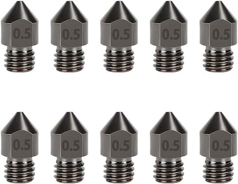 ACMYCH 10PCS 3D Printer Hardened Steel MK8 Nozzle, High-Temperature Resistance Upgraded Tungsten All Metal Nozzle, for Makerbot Ender 3 / Ender 3 S1, Pro, CR-10 Series (0.8mm) in Saudi Arabia