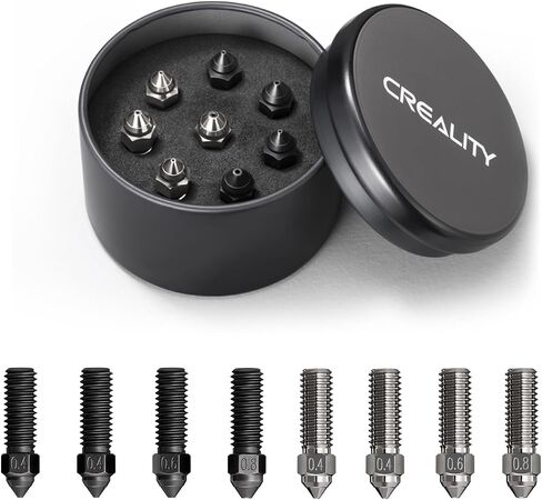 Creality Official K1 Nozzle Kit, 4 Copper Alloy Nozzles and 4 Hardened Steel Nozzles, High-Temperature Resistance & High Flow & High-Speed Printing Nozzles for K1,K1 Max,CR-10SE,Ender 3 V3 KE in Saudi Arabia