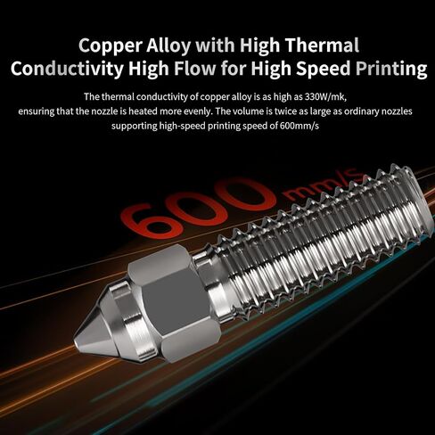 Creality Official K1 Nozzle Kit, 4 Copper Alloy Nozzles and 4 Hardened Steel Nozzles, High-Temperature Resistance & High Flow & High-Speed Printing Nozzles for K1,K1 Max,CR-10SE,Ender 3 V3 KE in Saudi Arabia