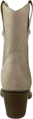 ARIDER GIRL Malrose Women's Western Animal Print Slip On Snip Toe Stacked Leather Heel Ankle Booties in Saudi Arabia