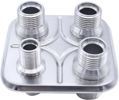 1 pc SHLPDFM Silver Polished Firewall Bulkhead 4-Port 1-6(5/8"-18) 3-10(7/8"-14) Billet Aluminum Inline Heater AC Bulkhead Connector 181154-100 Compatible with Hot Rod Chevy Ford GM in Saudi Arabia