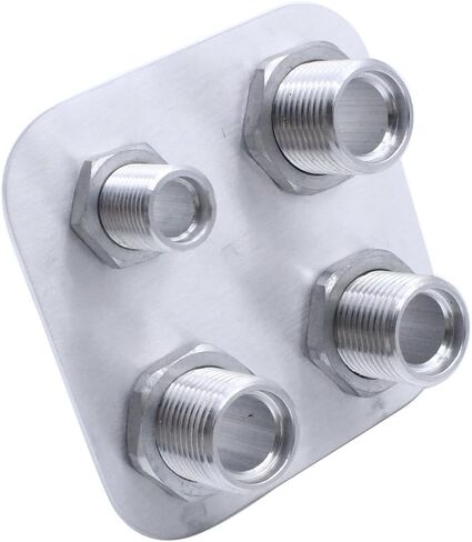 1 pc SHLPDFM Silver Polished Firewall Bulkhead 4-Port 1-6(5/8"-18) 3-10(7/8"-14) Billet Aluminum Inline Heater AC Bulkhead Connector 181154-100 Compatible with Hot Rod Chevy Ford GM in Saudi Arabia