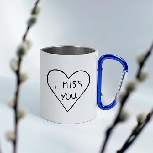 4 Pcs Sublimation Blank Stainless Steel Carabiner Mug 10 OZ with Different color handles Travel Coffee Mug Portable Backpacking Camping Cup for Outdoor Sports Travel Hiking mug in Saudi Arabia