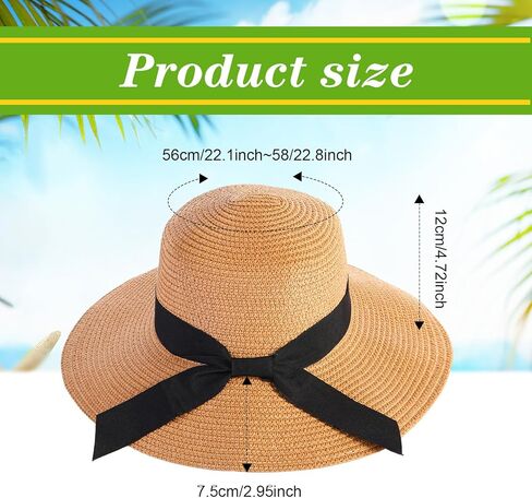 Roshtia 6 Pieces Panama Straw Hats for Men and Women Foldable Wide Brim Bride Hats Summer Sun Protection Hat in Kuwait
