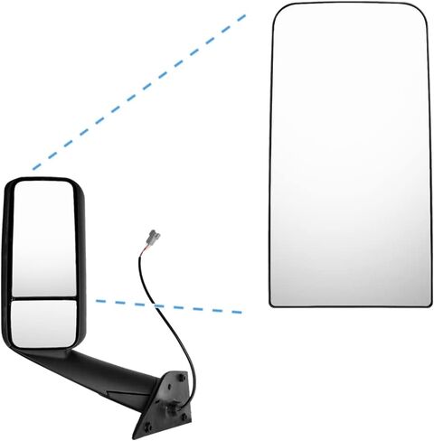 SEPEY Upper Mirror Glass for FREIGHTLINER CASCADIA, Replacement Main Mirror Glass with Defrost Heat for Freightliner Cascadia 2008-2021 in Saudi Arabia