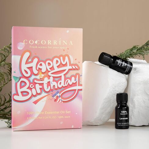 COCORRÍNA Essential Oil Gift Set - 6 Pack / 10ml Pure Essential Oils for Diffusers (Lavender/Fresh Linen/White Tea/Spring Flower/Cedar Balsam/Vanilla) Birthday Gifts in Saudi Arabia