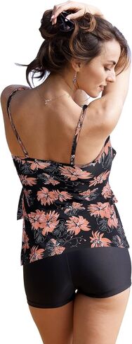 Cysincos Tankini Bathing Suits for Women Tummy Control Swimsuits Two Piece Swimwear Made of Quick Dry High Elastic Fabric in Saudi Arabia