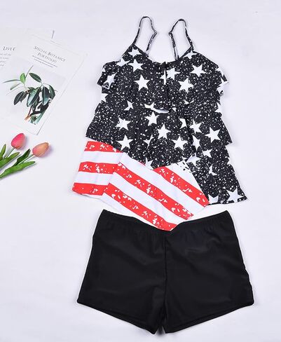 Cysincos Tankini Bathing Suits for Women Tummy Control Swimsuits Two Piece Swimwear Made of Quick Dry High Elastic Fabric in Saudi Arabia