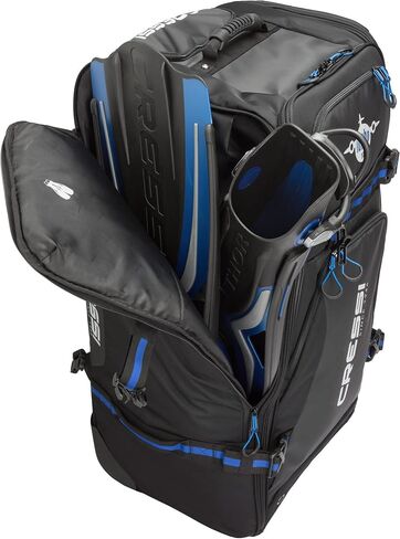 Cressi Strong Large Capacity Roller Luggage Bag 140L with Shoulder Straps - Jumbo: Designed in Italy in Saudi Arabia