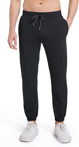 AbleTree Athletic Jogger Pants for Short Men 27" Inseam Stretch Quick Dry Active Pants with Back Zip Pockets in Saudi Arabia