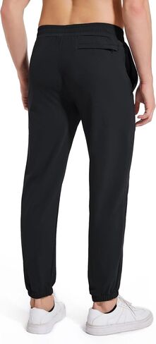 AbleTree Athletic Jogger Pants for Short Men 27" Inseam Stretch Quick Dry Active Pants with Back Zip Pockets in Saudi Arabia