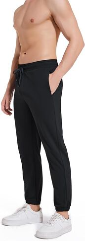 AbleTree Athletic Jogger Pants for Short Men 27" Inseam Stretch Quick Dry Active Pants with Back Zip Pockets in Saudi Arabia