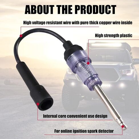 GKmow 1 PC Metal Head Automotive Spark Plug Ignition Tester, Universal Armature Diagnostic Detector Tool, for Cars, Trucks, Motorcycles, Lawn Mowers, Chainsaws, Trimmers, Snow Blowers (Black) in Saudi Arabia