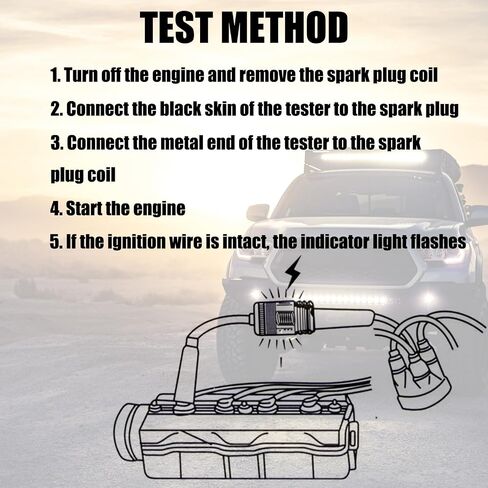 GKmow 1 PC Metal Head Automotive Spark Plug Ignition Tester, Universal Armature Diagnostic Detector Tool, for Cars, Trucks, Motorcycles, Lawn Mowers, Chainsaws, Trimmers, Snow Blowers (Black) in Saudi Arabia