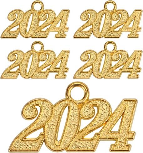5 قطع من PEUTIER حلية شرابة التخرج 2024، قلادة تخرج 2024 زينة معلقة لقبعة التخرج لصنع المجوهرات (ذهبي) in Saudi Arabia