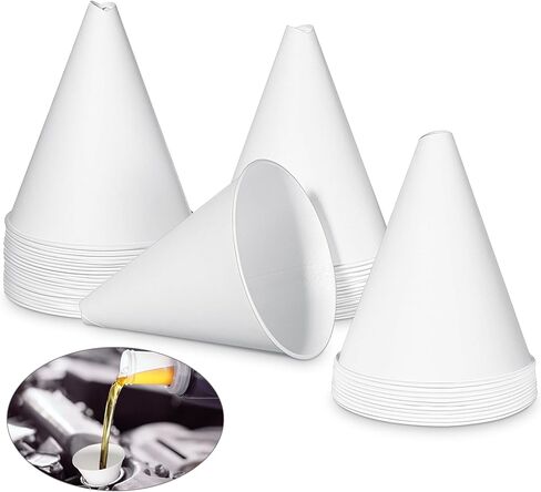 50 Pcs Paper Funnels for Motor Oil 6 oz Disposable Engine Oil Funnel Car Oil Funnels Paper Cone Funnel for Gas, Car Oil Change Fluid Automotive Use Dispensers or Kitchen Filling Bottle in Saudi Arabia
