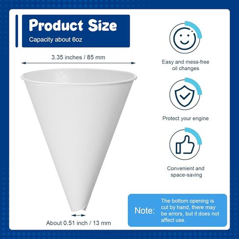 50 Pcs Paper Funnels for Motor Oil 6 oz Disposable Engine Oil Funnel Car Oil Funnels Paper Cone Funnel for Gas, Car Oil Change Fluid Automotive Use Dispensers or Kitchen Filling Bottle in Saudi Arabia