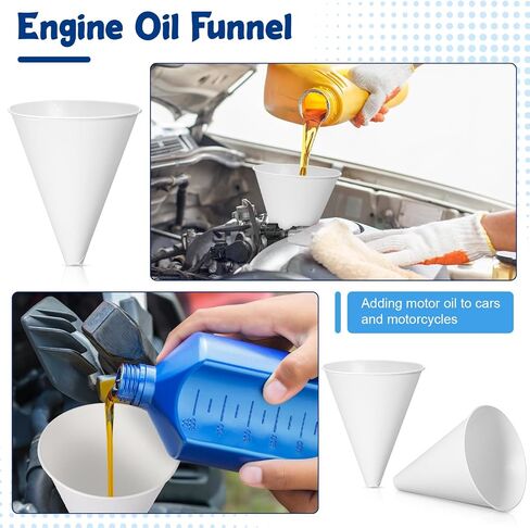 50 Pcs Paper Funnels for Motor Oil 6 oz Disposable Engine Oil Funnel Car Oil Funnels Paper Cone Funnel for Gas, Car Oil Change Fluid Automotive Use Dispensers or Kitchen Filling Bottle in Saudi Arabia