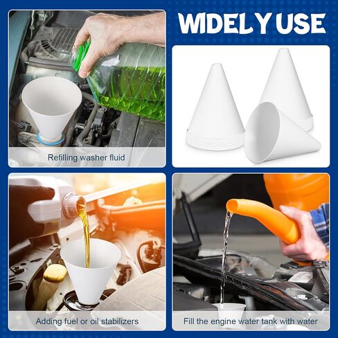50 Pcs Paper Funnels for Motor Oil 6 oz Disposable Engine Oil Funnel Car Oil Funnels Paper Cone Funnel for Gas, Car Oil Change Fluid Automotive Use Dispensers or Kitchen Filling Bottle in Saudi Arabia