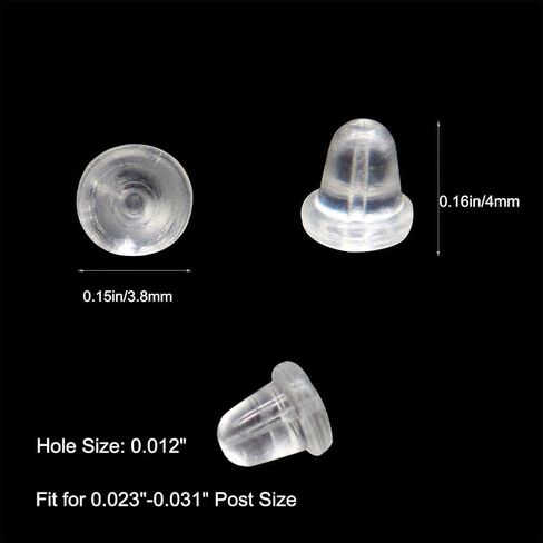 (600PCS/300Pairs）Silicone Earring Backs Earring Backings Soft Clear Ear Safety Back Pads Backstops Clutch Stopper Replacement for Fish Hook Earring Studs Hoops Diameter 4mm (600) in Saudi Arabia