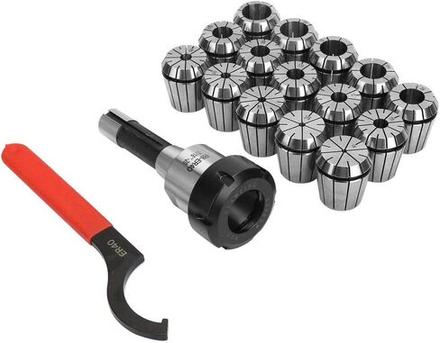 R8-ER40 Collet Chuck Holder, R8-ER40 Collet Set R8 Shank Collet Chuck Holder + 15Pcs ER40 Collets For Milling Machines in Saudi Arabia