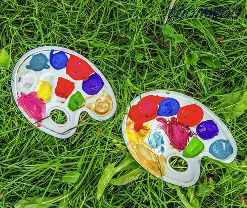 لوحات صينية طلاء من BOOMIBOO لوحات بلاستيكية مع فتحة إبهام للأطفال والكبار والطلاب إلى مستلزمات الحرف اليدوية الزيتية والألوان المائية من الأكريليك، 3 قطع in Kuwait