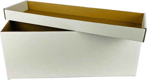 Max Protection 5ct Long Comic Book Storage Box - Durable White Corrugated Cardboard, 200 lb. Test Strength, Easy Assembly, Home Storage Solution for Collectible Comics, Magazines, and Books in Saudi Arabia