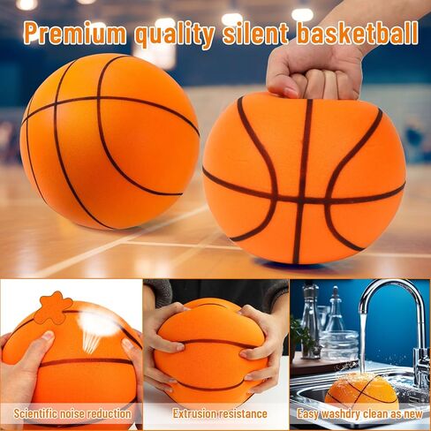 ZWIN Silent Basketball,Size7/9.4" Silent Basketball Dribbling Indoor,No Noise Quiet Hush Handle Basketball Training .Silent Bouncing Basketball, Training Foam Ball in Kuwait