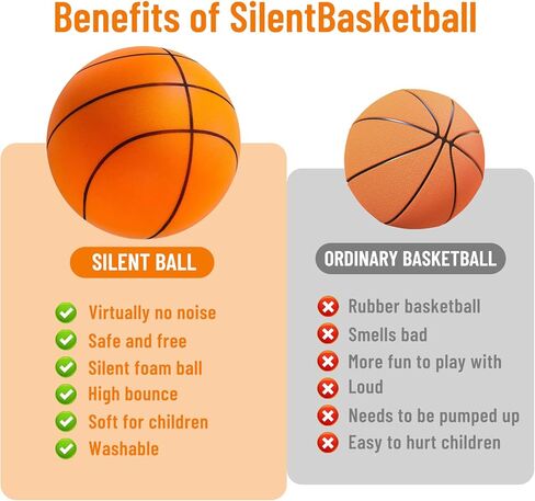 ZWIN Silent Basketball,Size7/9.4" Silent Basketball Dribbling Indoor,No Noise Quiet Hush Handle Basketball Training .Silent Bouncing Basketball, Training Foam Ball in Kuwait