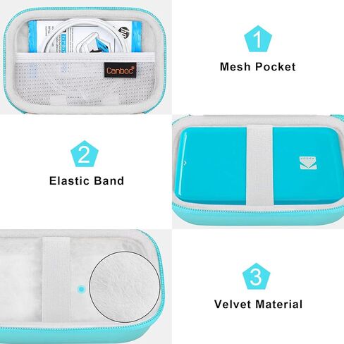 Canboc Carrying Case for KODAK Step/Kodak Step Slim Instant Mobile Photo Mini Printer, Zipper Mesh Pocket fits Photo Paper and USB Cable, Rose Gold (Case Only) in Saudi Arabia