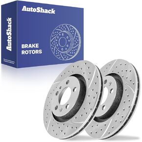 AutoShack Black Hat Drilled and Slotted Brake Rotors Front Brake Rotor Replacement Kit for 1998-2010 VW Beetle 1999-2006 Golf Jetta 2007-2009 Jetta City 2007-2010 Golf City 2.0L 2.5L V6 FWD PR44145LR in Kuwait