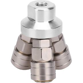 3 Way Female Quick Connector, Pneumatic Component G1/4 C Type SMV, Chrome Plated Alloy Steel Fitting with NBR Sealing Ring, One - Handed Operation for Pneumatic Tools and Pipes in Kuwait