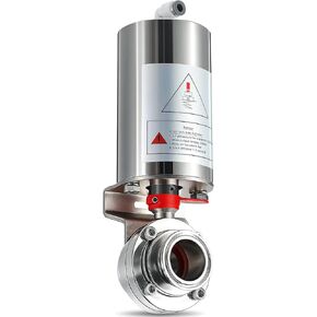 Lounsweer 1 Pcs 1.5 Inch Tri Clamp Sanitary Butterfly Valve Ss304 Pneumatic Actuator Valve with Single Acting in Saudi Arabia