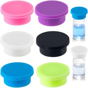 Lekgavd 6pcs Protective Vial Caps for 3ml Glass Vials, 6 Colors Silicone Leak-Proof Lids Cover, Reusable Storage Vial Caps for Injection Clinics Labs in Saudi Arabia