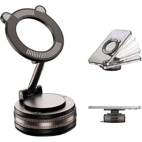 Vacuum Magnetic Phone Stand Compatible, 360° Foldable Multi-Angle Adjustable Mount for Car, Bathroom, and All Smartphones in Kuwait