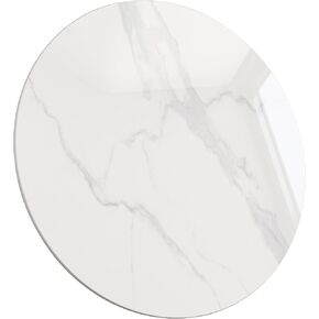 ZL ZELing سطح طاولة مستدير من الحجر الملبد مقاس 23.6 بوصة، سطح طاولة بديل للداخلية والخارجية - سطح مكتب سيراميك مقاوم للحرارة/الخدش مقاوم للماء، فناء/شرفة/بيسترو/مقهى وغرفة طعام (رمادي) in Kuwait