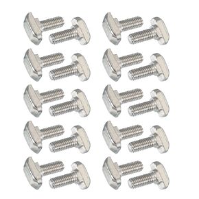 PATIKIL M6 x 35 mm Thread T-Slot Bolts, 20 Pcs Drop-in Bolt Hammer Head T-Bolt Standard 8 mm Sliding Screw Stud for 30 Series Aluminum Extrusion Profile, Silver in Saudi Arabia