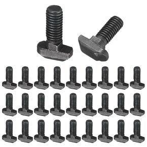 uxcell 30pcs M8x20mm t Slot Drop-in Bolt, Carbon Steel Hammer Head Bolts t Shape Stud Sliding Screw for European Standard 40 Series Aluminum Profile in Saudi Arabia