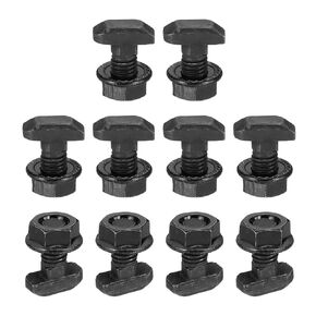 PATIKIL M8x25mm T-Slot Bolts, 10 Sets Drop-in Bolt Hammer Head with Hexagon Flange Nuts T-Bolt Stud Sliding Screw for 40 Series Aluminum Extrusion Profile, Silver in Saudi Arabia