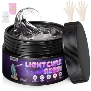 100g Light Curing Putty, Cure Resin, High Viscosity Fast Curing, Multi-Purpose Adhesive Repair Filler for Nicks,Scratches,Cracks on Resin,Quartz,Ceramic,Wood,Plastic,Stone, DIY Crafts, Clay, Clear in Kuwait