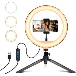 ضوء حلقة selfie 12 "مع حامل ثلاثي القوائم وحامل الهاتف ، LED RING LIGH in Kuwait