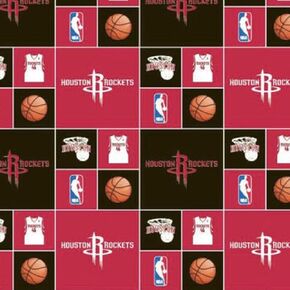 Sykel Enterprises NBA Prints Houston Rockets Red Premium Quality 100% Cotton Fabric by 1/2 of a Yard. in Saudi Arabia