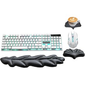 راحة معصم لوحة المفاتيح المريحة ، وورقة PU Leather Memory Foam Foam Support للوحة مفاتيح الكمبيوتر ، وسادة لوحة المفاتيح ، ووسادة معصم الماوس اللطيفة للألعاب ، والمكتب ، والكمبيوتر ، وتخفيف الآلام ، والباستيل الأخضر in Kuwait