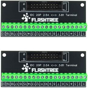 Risingsaplings 2 قطعة بسيطة IDC محطة لوحة القطع 20 دبابيس 2x10 2.54 مللي متر أسود IDC إلى محطة 3.81 مللي متر موصل in Kuwait