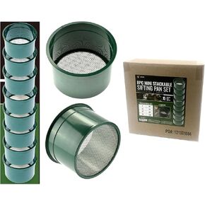 SE 6-Inch 8-Piece Mini Stackable Sifting Pan Set - Assorted Mesh Sizes for Prospecting, Sieving Soil, Pellets, Minerals and More in Kuwait