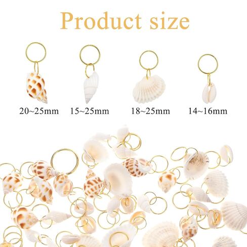 Classicseali 60PCS Shell Hair Clip,4 Styles Seashells for Hair, Summer Beach Style Seashell Hairs Accessories, with Sea, Conch Unisex DIY Braid Accessorie,Suitable for Different Occasions in Saudi Arabia