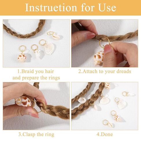 Classicseali 60PCS Shell Hair Clip,4 Styles Seashells for Hair, Summer Beach Style Seashell Hairs Accessories, with Sea, Conch Unisex DIY Braid Accessorie,Suitable for Different Occasions in Saudi Arabia