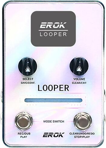 دواسة جيتار EROK Looper، دواسة XS-02 Looper مع 40 فتحة ووقت حلقة 160 دقيقة، دواسات حلقة جيتار بإضاءة LED مع تلاشي، نقل بيانات USB للجيتار الكهربائي/الباس (أسود) in Kuwait