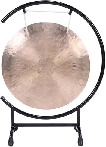 Generic Chinese Percussion Instrument Copper Gong on High C Stand with Stand & Mallet Chinese Percussion Instrument Brass Gong for Home Office Celebration in Saudi Arabia