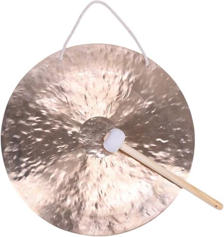 Generic Chinese Percussion Instrument Copper Gong on High C Stand with Stand & Mallet Chinese Percussion Instrument Brass Gong for Home Office Celebration in Saudi Arabia